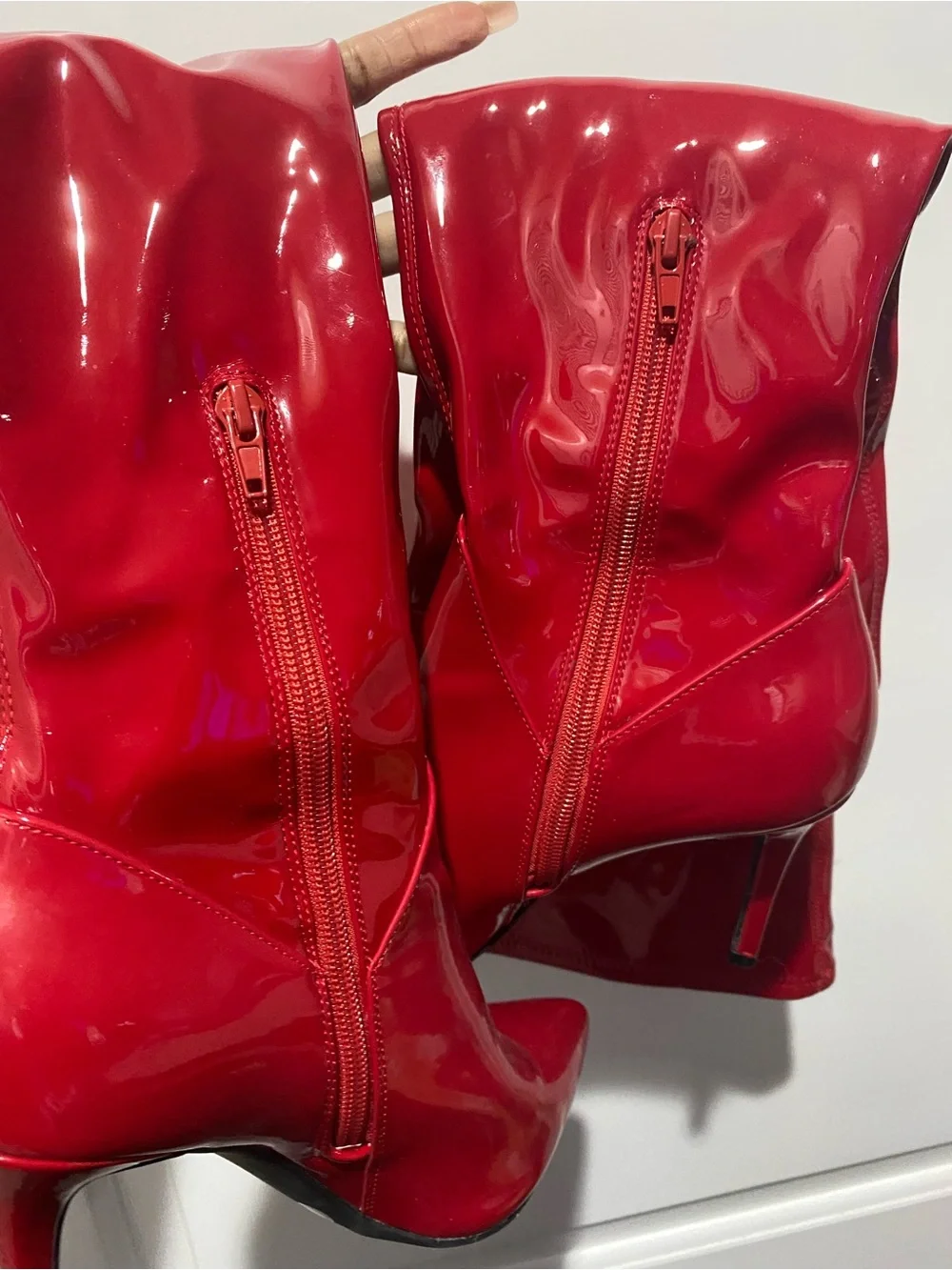 JESSICA SIMPSON Red Patent leather Over-the-Knee Stiletto Boots- Size 7M 37 1/2